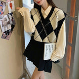 アーガイル柄ニットベスト