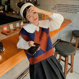 アーガイル柄ニットベスト