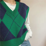 アーガイル柄ニットベスト
