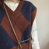 アーガイル柄ニットベスト