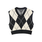 アーガイル柄ニットベスト