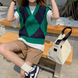アーガイル柄ニットベスト