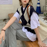 アーガイル柄ニットベスト