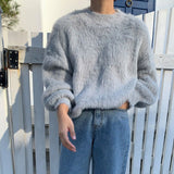 オーバーサイズシャギーニット