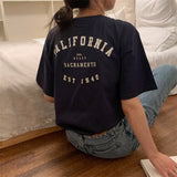 Californiaバックレター半袖Tシャツ