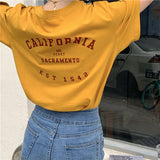 Californiaバックレター半袖Tシャツ