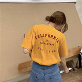 Californiaバックレター半袖Tシャツ