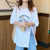 サイドスリットプリントTシャツ