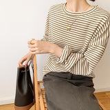 ブラウンボーダーカットソー