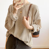 ブラウンボーダーカットソー