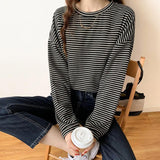 ブラウンボーダーカットソー