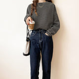 ブラウンボーダーカットソー