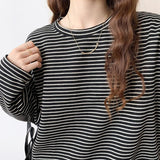 ブラウンボーダーカットソー