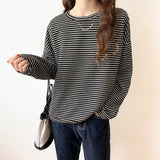 ブラウンボーダーカットソー