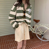 オーバーサイズボーダーポロトップス