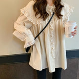 オーバーフリルブラウス