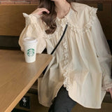 オーバーフリルブラウス