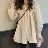 オーバーフリルブラウス