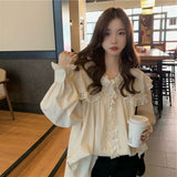 オーバーフリルブラウス