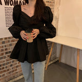 パフスリーブカシュクールブラウス