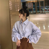 ギャザースリーブブラウス