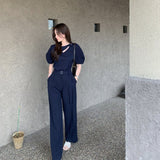 アシメカラーパフスリトップス