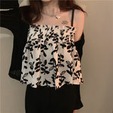 花柄モノクロキャミソール