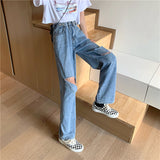 ダメージストレートデニム