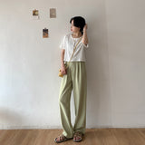 ハイウエストタックストレートパンツ