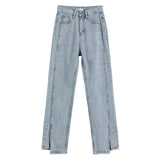 スリットハイウエストルーズデニム