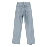 スリットハイウエストルーズデニム