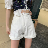 Aラインデニムショートパンツ