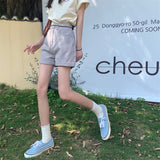 Aラインデニムショートパンツ