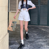 Aラインデニムショートパンツ