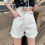 Aラインデニムショートパンツ