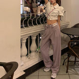 ウェストデザインワイドパンツ