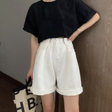 ウェストフックハーフデニムパンツ