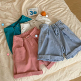 ウェストフックハーフデニムパンツ