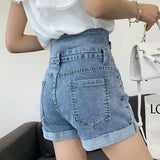 ハイウエストデニムショートパンツ