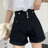 ハイウエストデニムショートパンツ