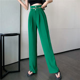 ウェストデザインストレートパンツ