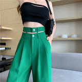 ウェストデザインストレートパンツ