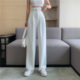 ウェストデザインストレートパンツ