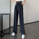 ウェストデザインストレートパンツ