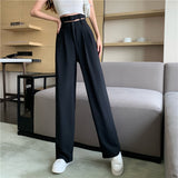 ウェストデザインストレートパンツ