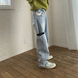 アシメクラッシュデニム