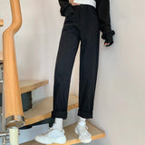 モノトーンハイウエストストレートデニム