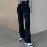 クロスデザインストレートブラックデニム