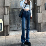 シンプルデニムフレアパンツ