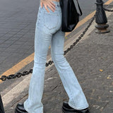 シンプルデニムフレアパンツ